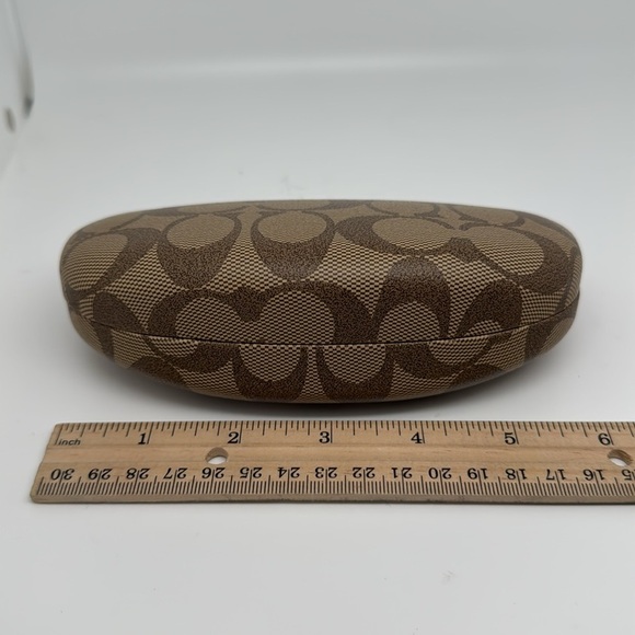 Coach Sunglasses Case Khaki Tan & Brown Hard Shell‎ Sunglasses Travel Case - Picture 4 of 7